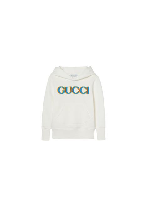 Felpa Bianca Con Stampa Gucci GUCCI KIDS | 773379-XJGZF9214